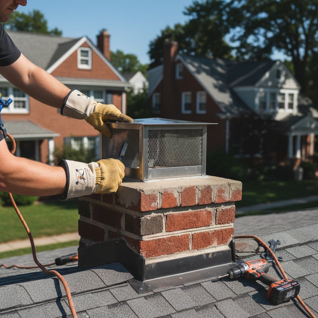 Boston Chimney Cap Installation